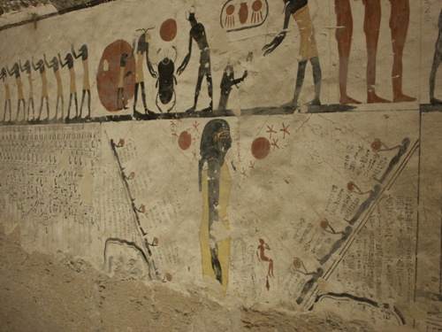 Pitture teologiche e testi in geroglifico corsivo, XVIII dinastia, regno di Amenhotep II; riva ovest tebana, Valle dei Re, KV 35